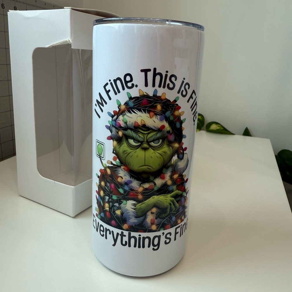 White Tumbler with the Grinch